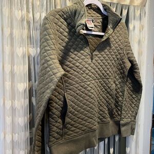 Avalanche Olive Quilted Crew Neck Sweater